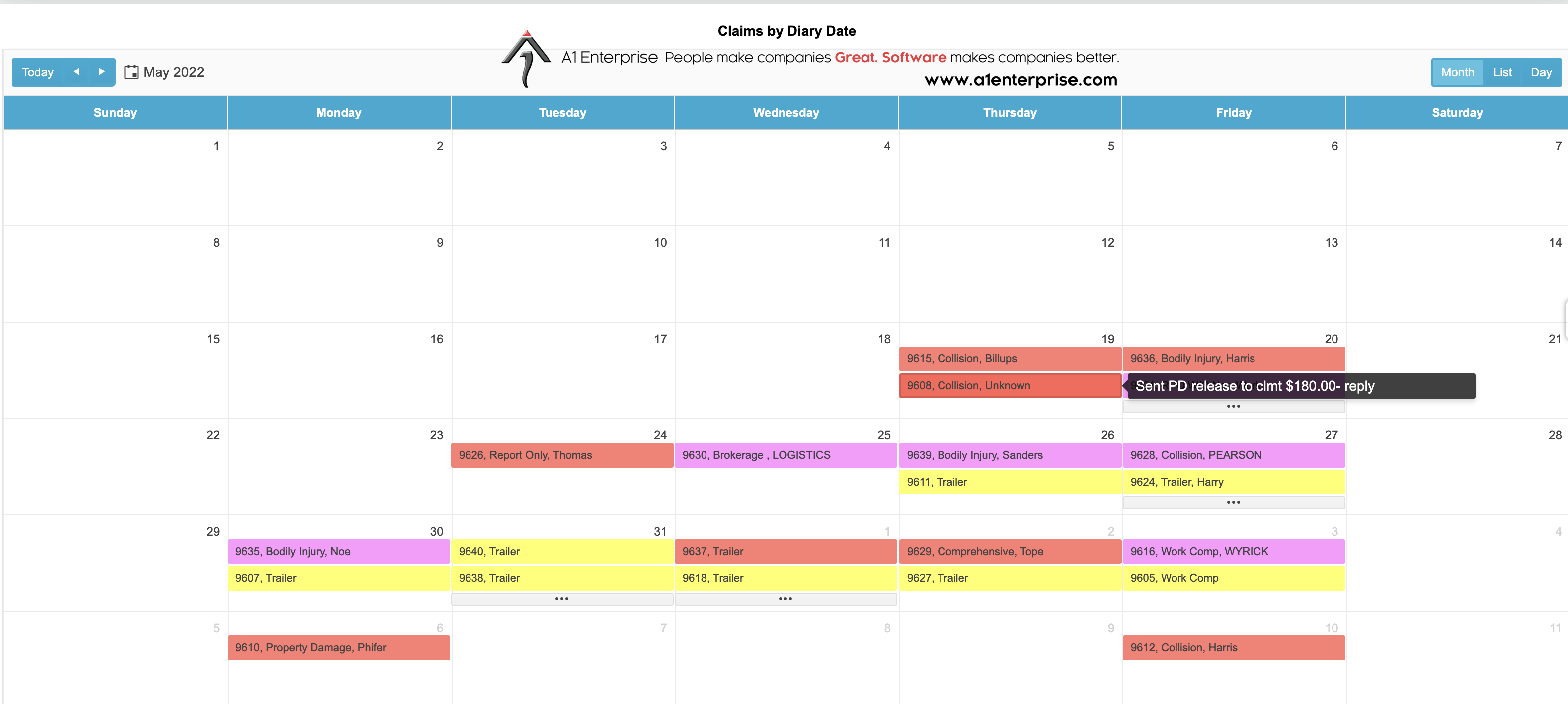 screenshot of A1 Tracker
